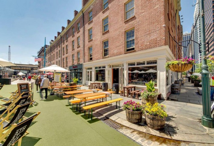 Which of these beer gardens has emerged as the most popular for happy hours, featured in Time Out New York, the New York Times, CBS News and others?